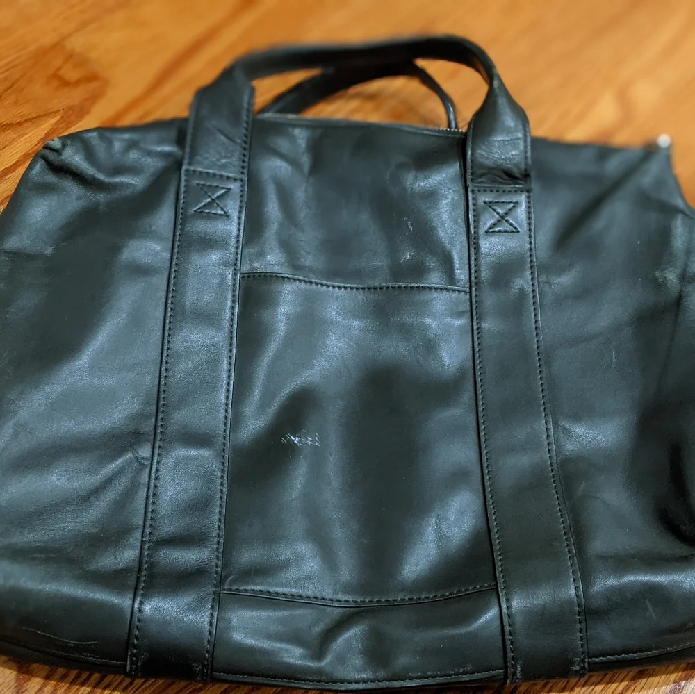 Jack Spade green leather briefcase